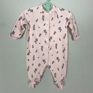 Hanna Andersson Footies Onsies Pink 0-3 months 50cm Bunny Rabbit Easter